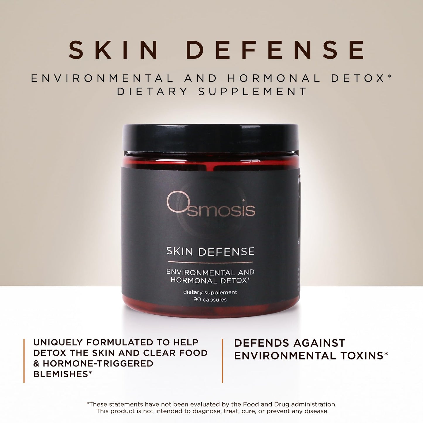 OSMOSIS Skin Defense Supplement, Hormonal Balance & Complexion, 60 Capsules