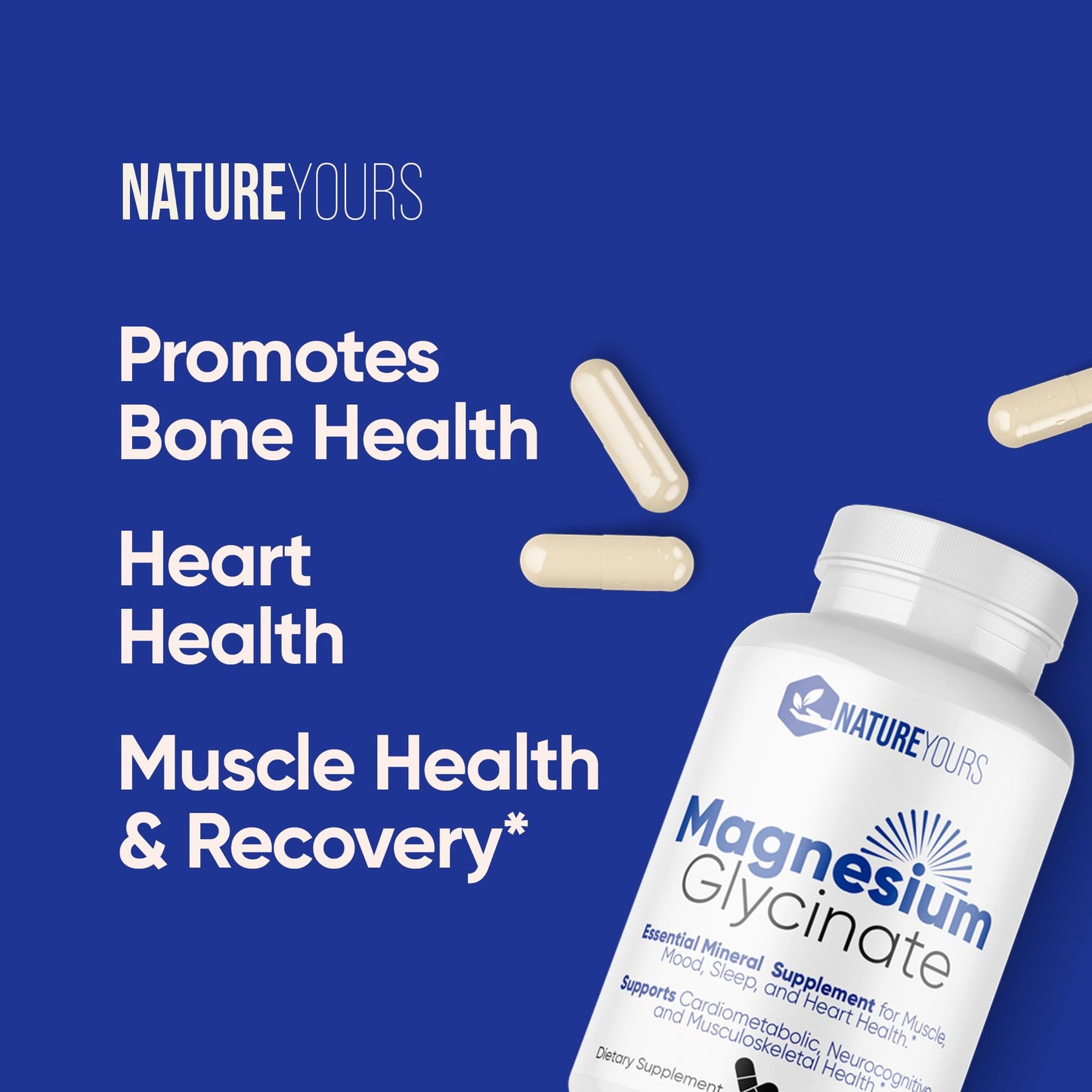 NatureYours Magnesium Glycinate 120mg Capsules, 90 Count