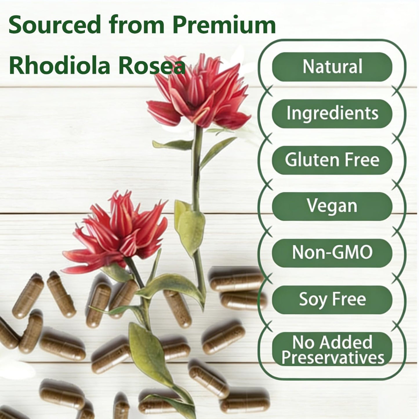 Nerve Savior Black Queen Rhodiola Rosea 500mg Capsules 60 Count