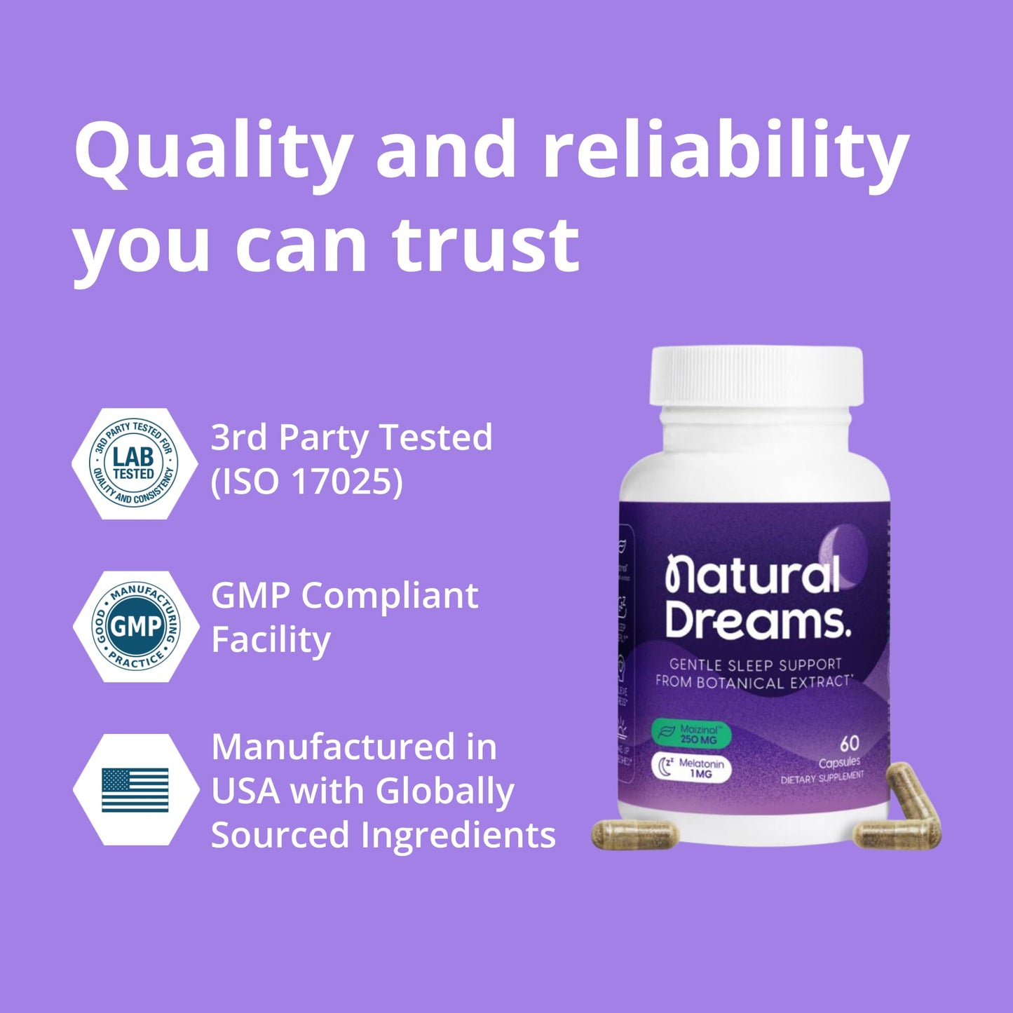 Univera Natural Dreams Melatonin Capsule 1mg, 60 Count