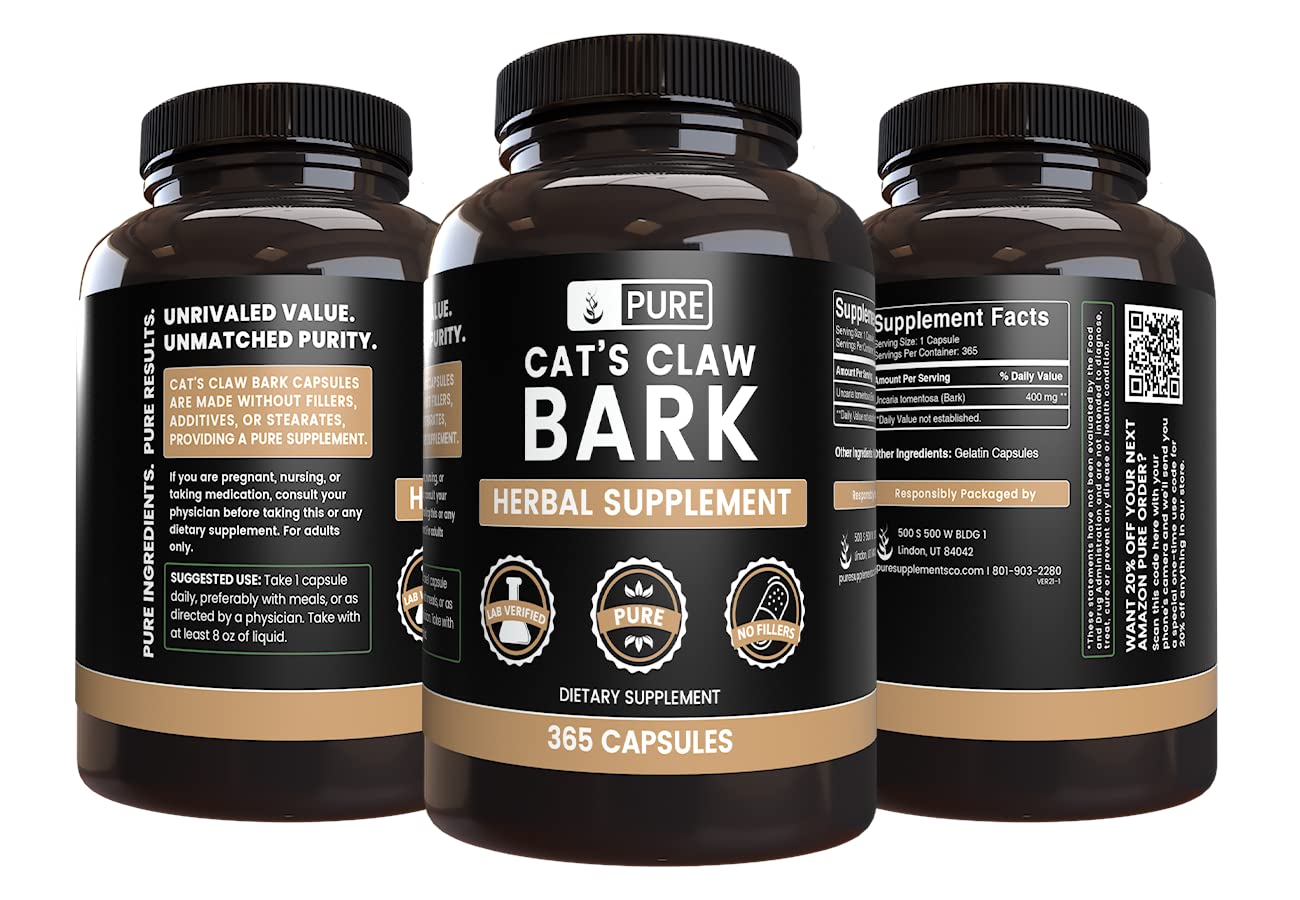 Pure Original Ingredients Cat's Claw Bark Capsules 365