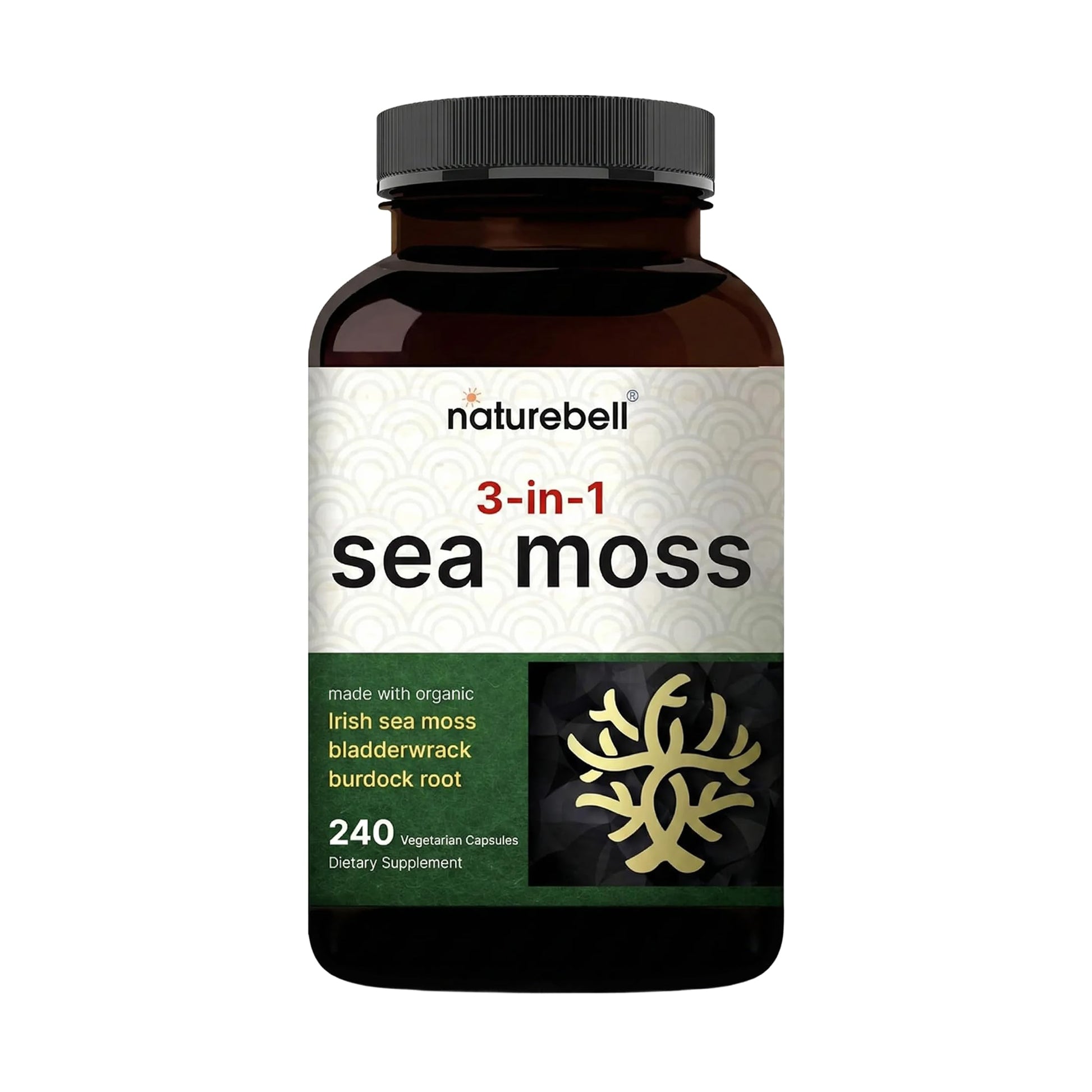 NatureBell 3-in-1 Sea Moss Capsules, 240 Count