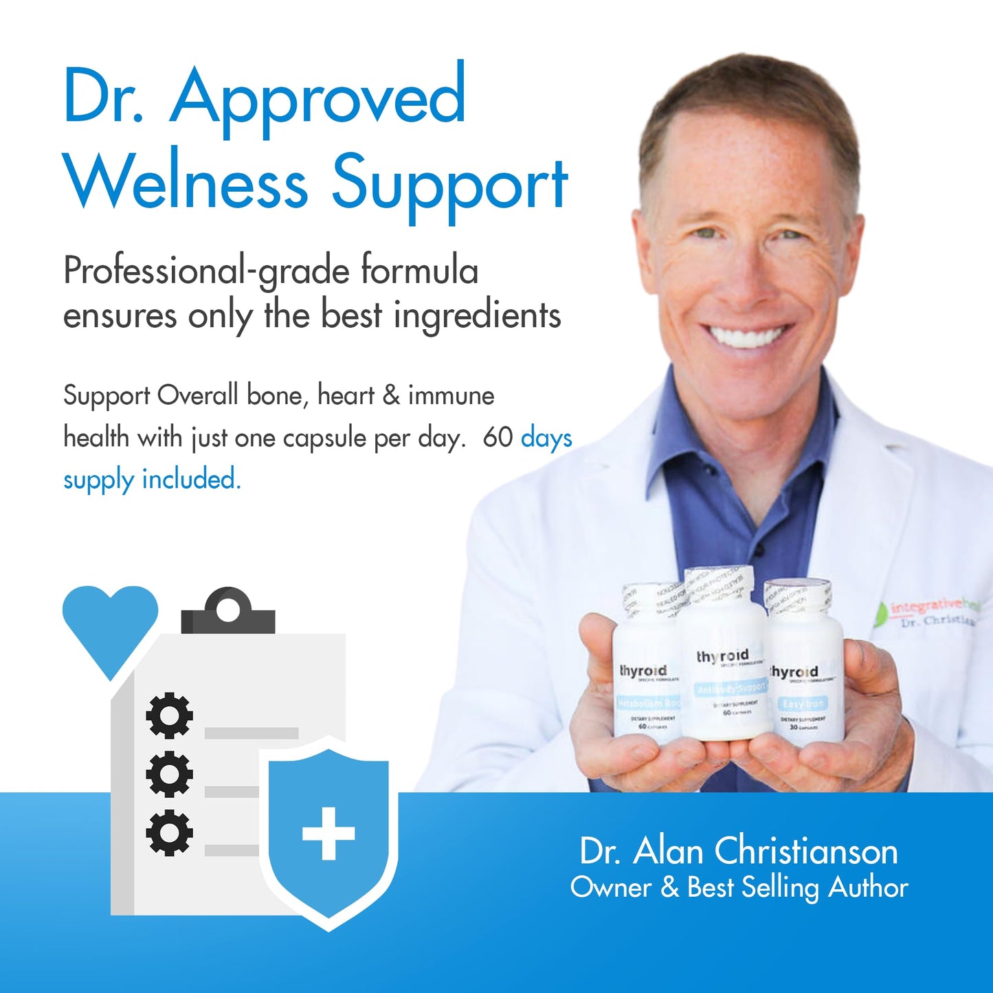 Thyroid Specific Formulations D3/K2 Vitamin Complex with GG, 60 Capsules
