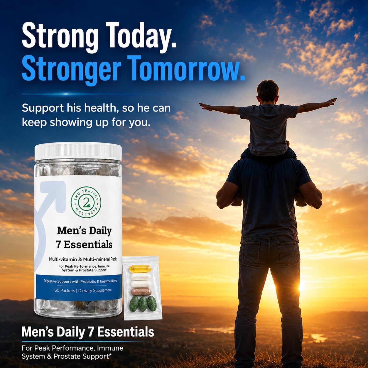 2nd Springs Daily 7 Essentials Men's Vitamin Pack Capsule 1 Count