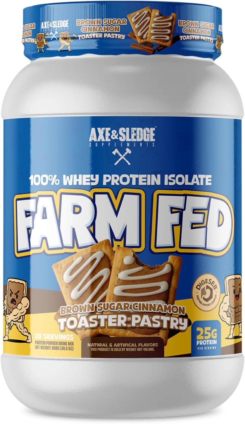Axe & Sledge Farm Fed 100% Whey Protein Isolate Powder, Brown Sugar Cinnamon, 7.05 oz