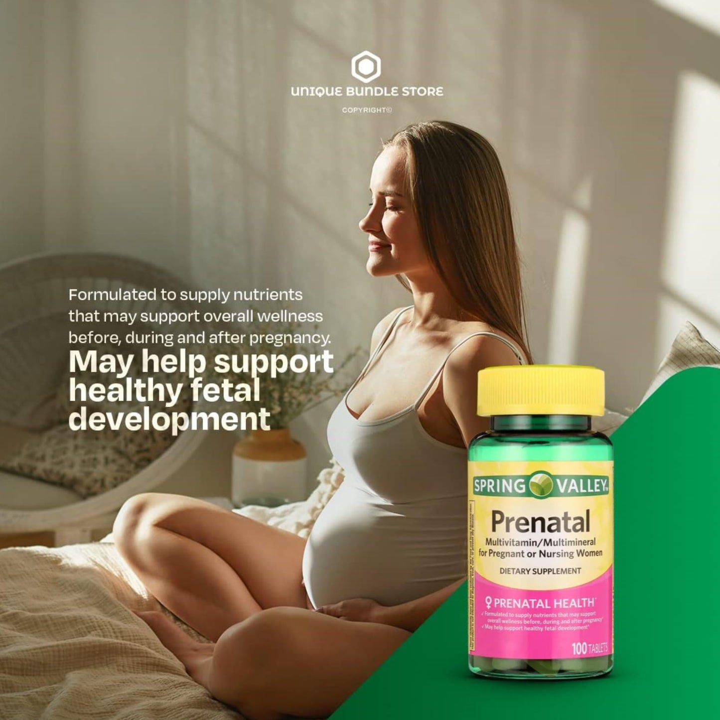 Unique Bundle Store Prenatal Multivitamin Tablets, 200 Tablets
