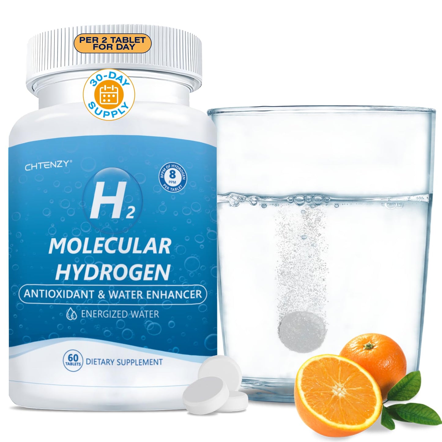 CHTENZY Hydrogen Water Tablets 60 Count