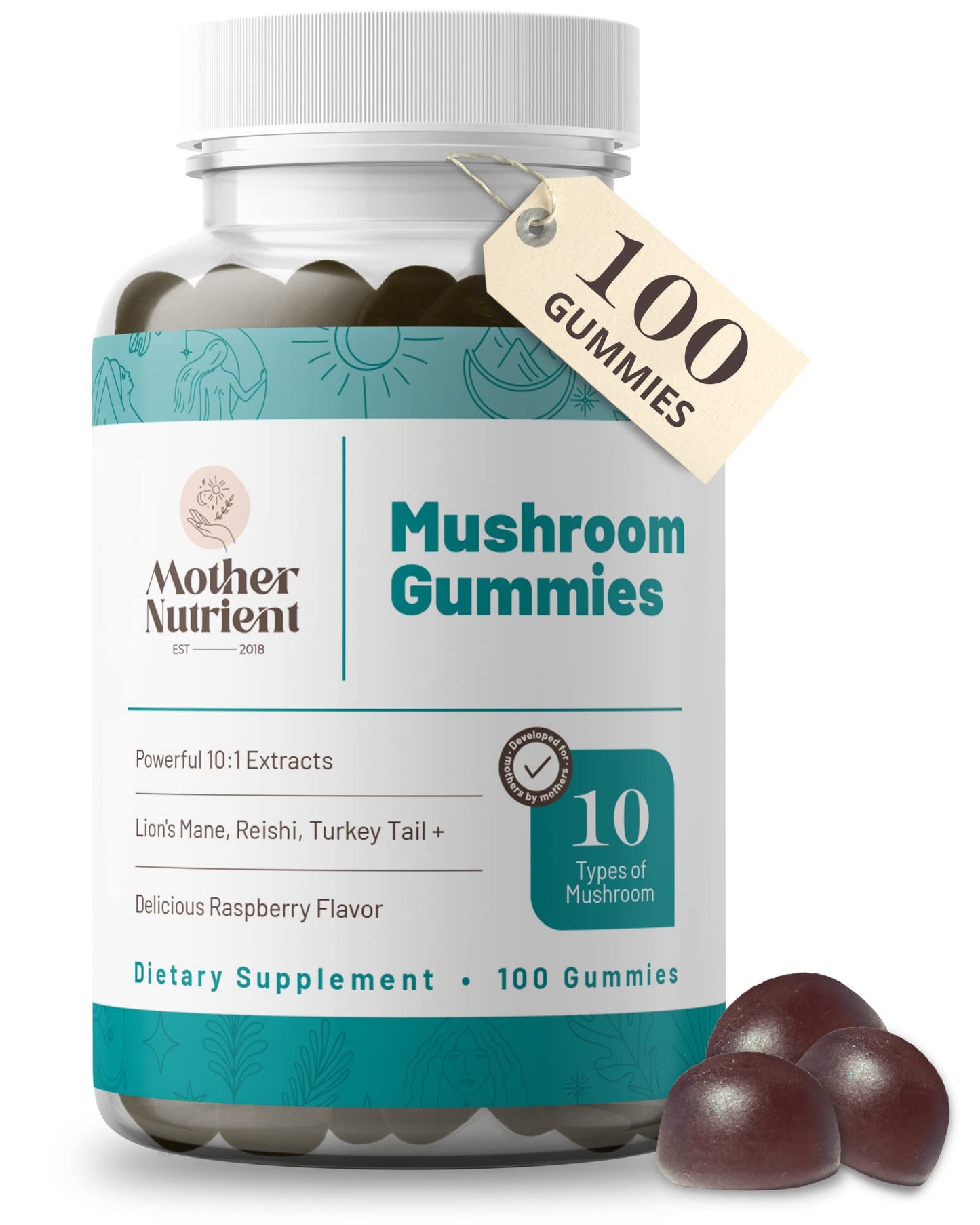 Mother Nutrient Mushroom Supplement Gummies, 100 Count