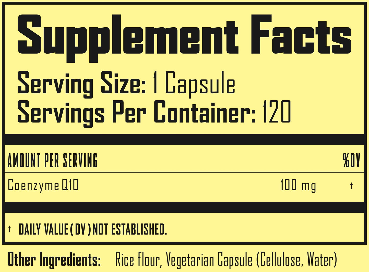 Herb Activ Natural CoQ10 100 mg Coenzyme Q10 Dietary Supplement Capsule 120 Capsules