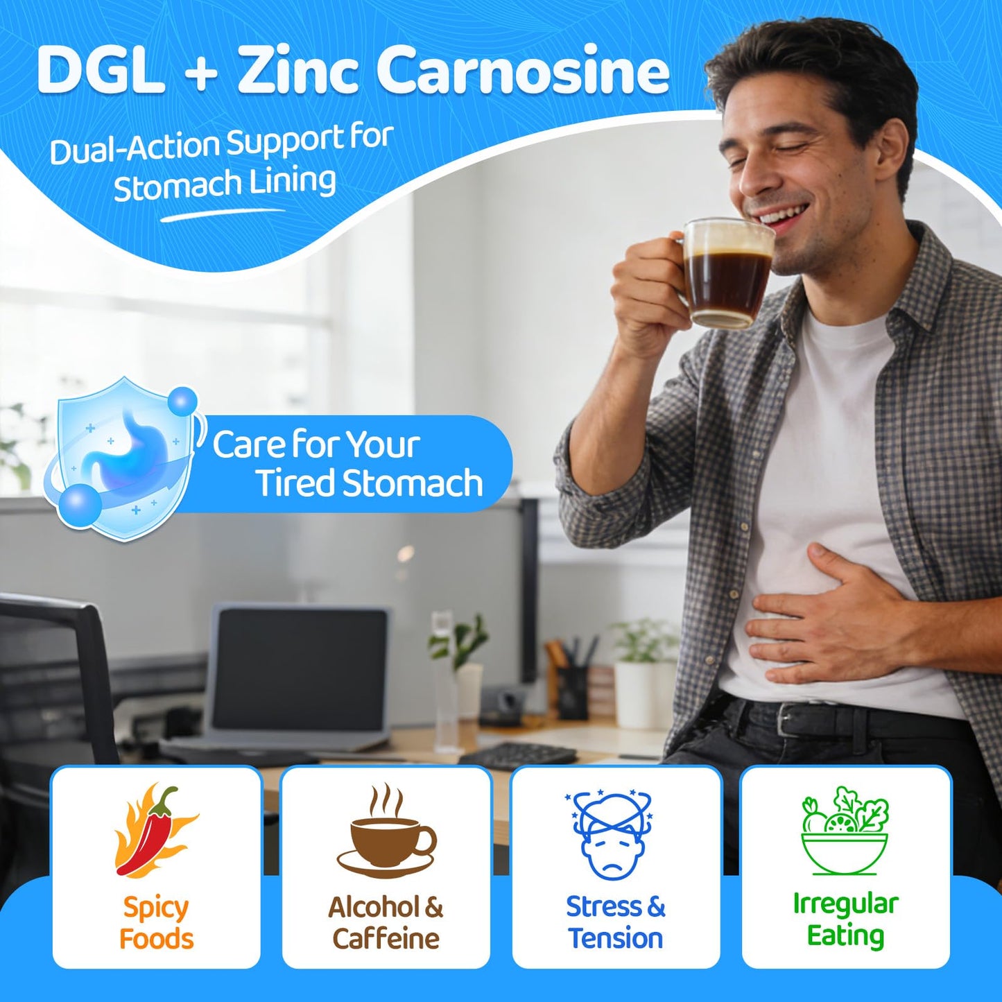NATISLAND DGL & Zinc Carnosine Gummies Daily Digestive Comfort Support Deglycyrrhizinated Licorice Extract & Gentle Gut Blend, Sugar-Free, Non-GMO, 120 Gummies