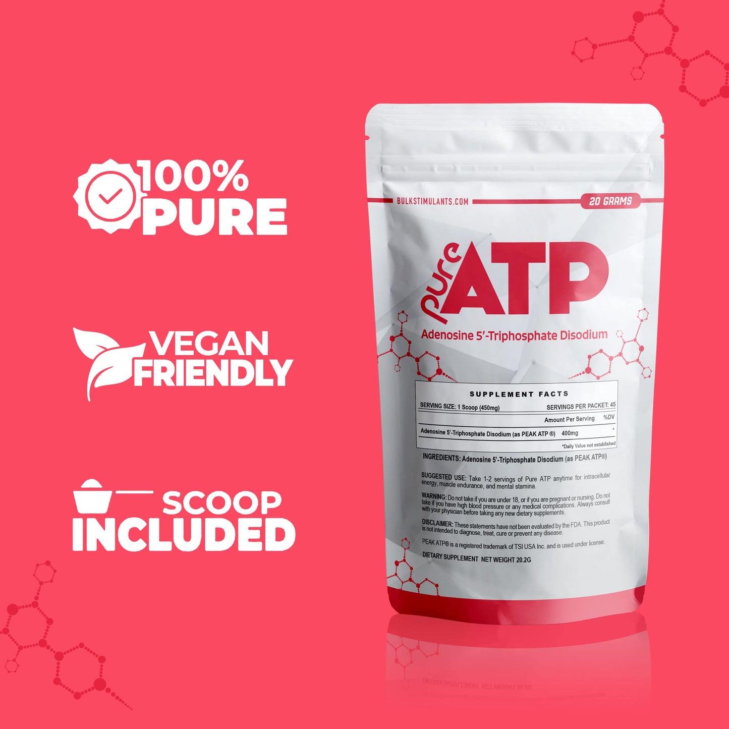 BulkStimulants.com Pure ATP Adenosine Triphosphate Powder, 0.7 Ounce