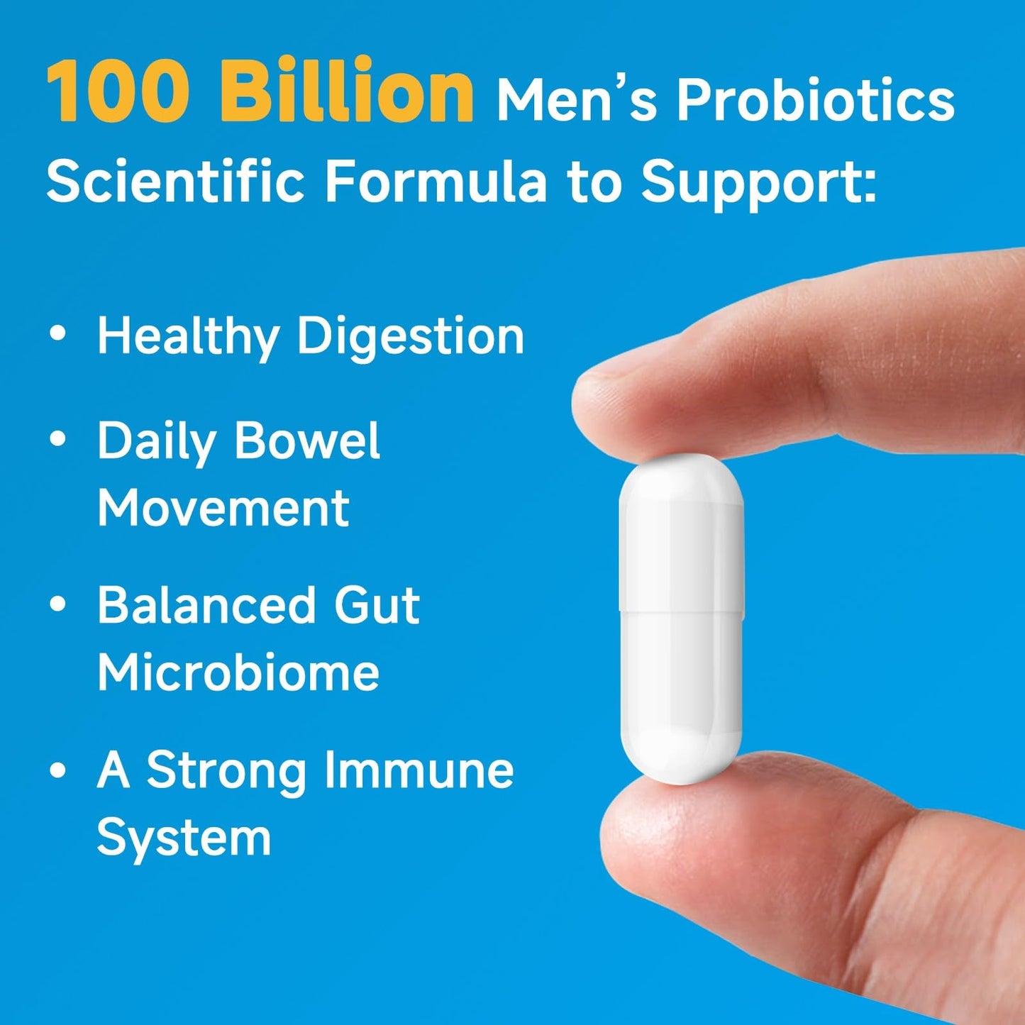 NATURE TARGET Probiotics for Men 100 Billion CFUs Digestive Health with Enzymes & Prebiotics Saw Palmetto for Prostate Health Capsules 180 Count