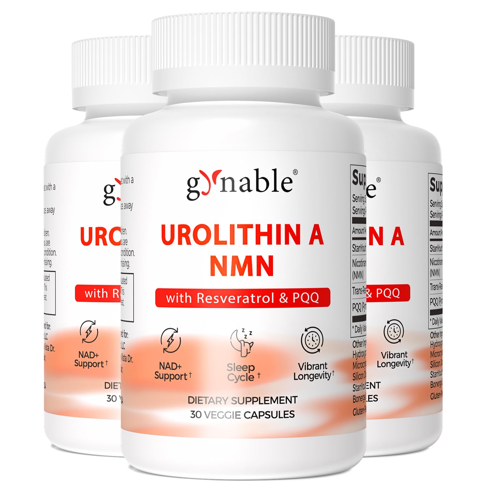 Vevoec Gynable Urolithin A Supplement with NMN & PQQ, Cellular Energy Capsules, 90 Capsules