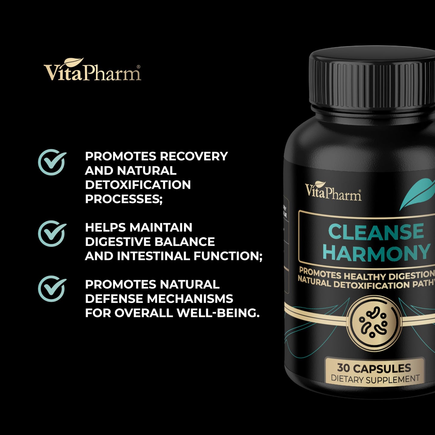 VitaPharm Detox Cleanse Supplement Capsule, 30 Capsules