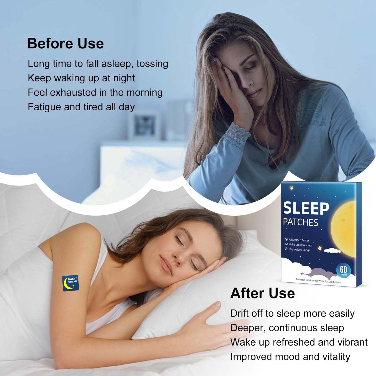 Doldlon Sleep Patches for Adults Extra Strength Caplets 120 Count with Melatonin & Valerian
