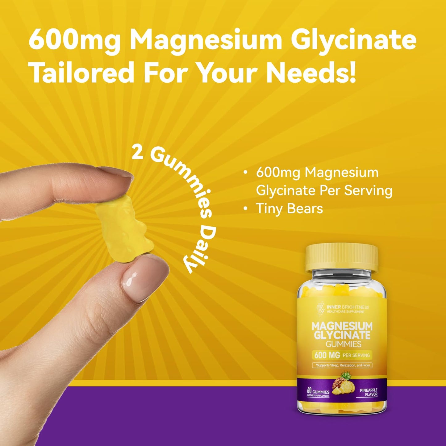 Inner Brightness Magnesium Glycinate Gummies 60 Count