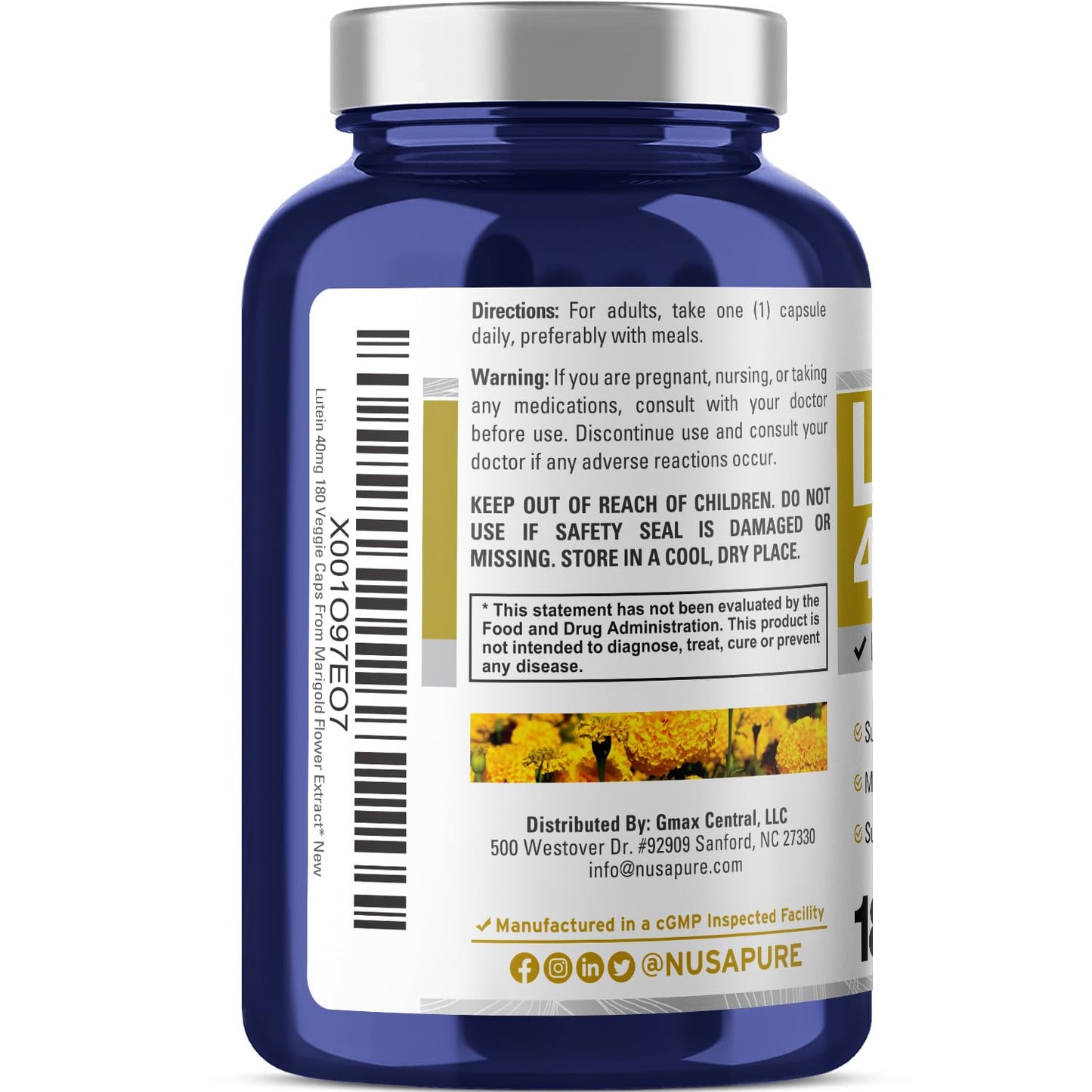 NusaPure Lutein 40mg Capsule, 180 Capsules