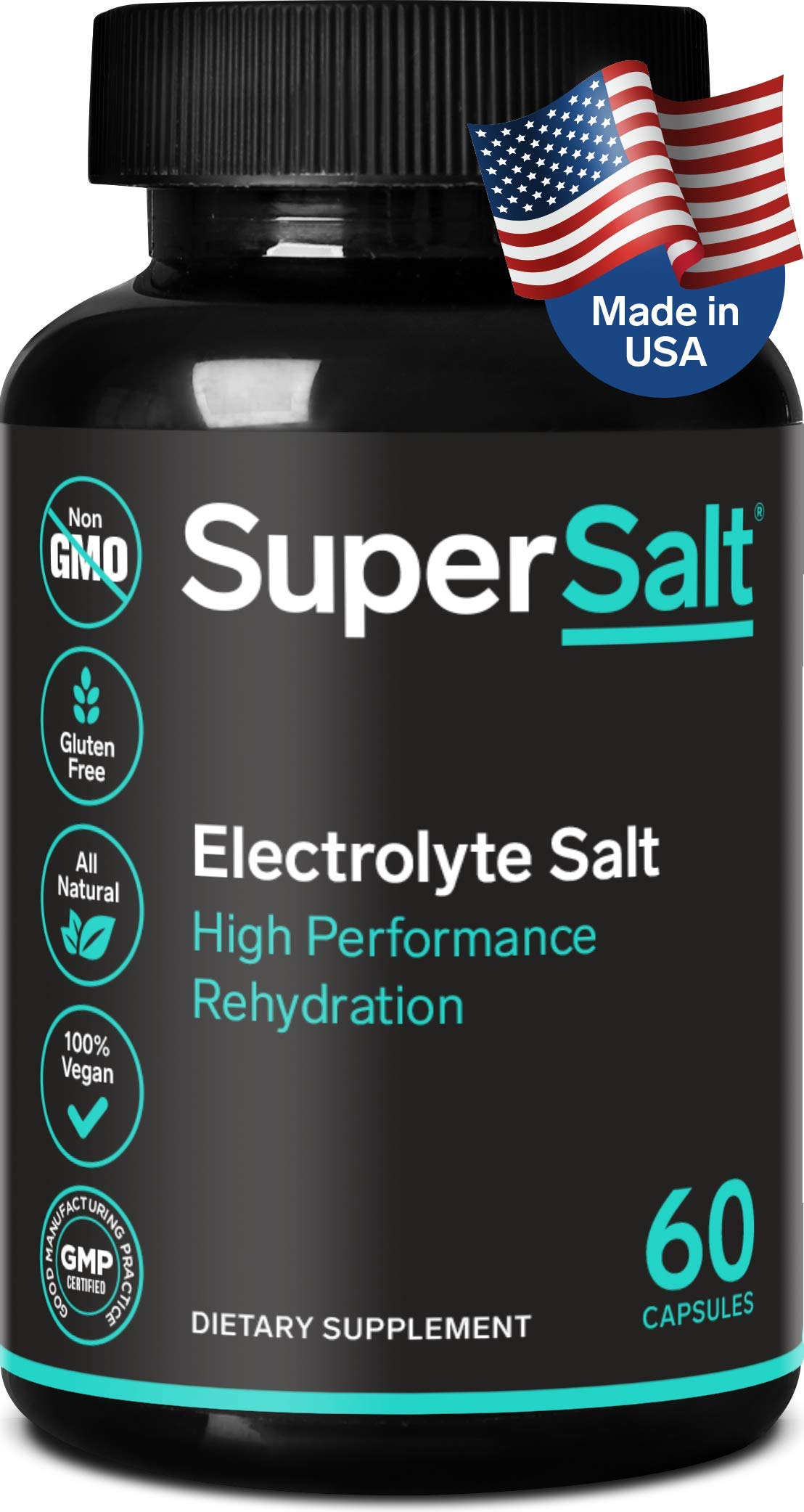 SuperSalt Keto Electrolyte Supplement Salt Replacement Capsules, Tablets, 60 Count