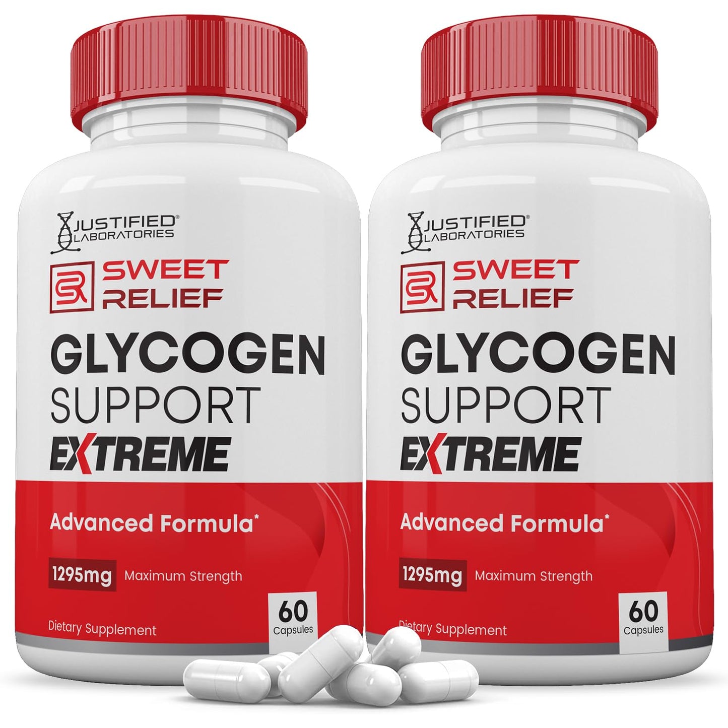 Justified Laboratories Sweet Relief Glycogen Support Extreme 1295MG Advanced Formula, Zero Artificial Colors, Flavoring, Preservatives, 120 Capsules