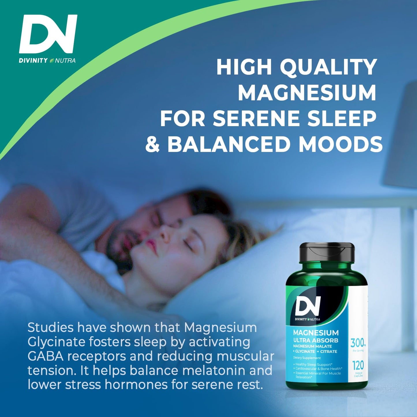 Divinity Nutra Triple Magnesium Complex Capsules, 120 Capsules