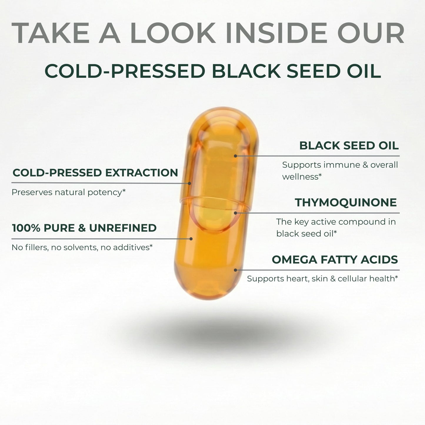 Vine Nutrition Black Seed Oil 500mg Cold-Pressed Nigella Sativa 90 Capsules