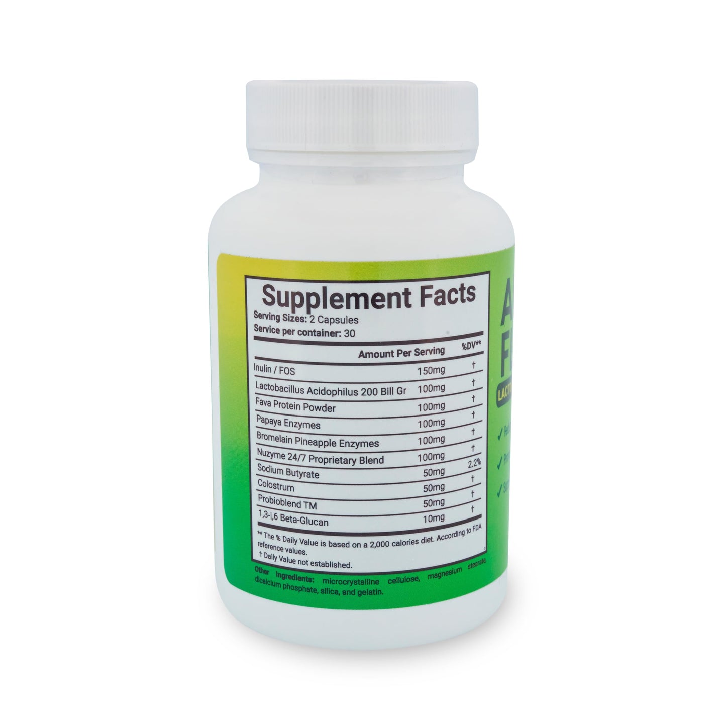 ABSFLAT Lactobacillus Acidophilus Probiotic Supplement Capsule 1 Count