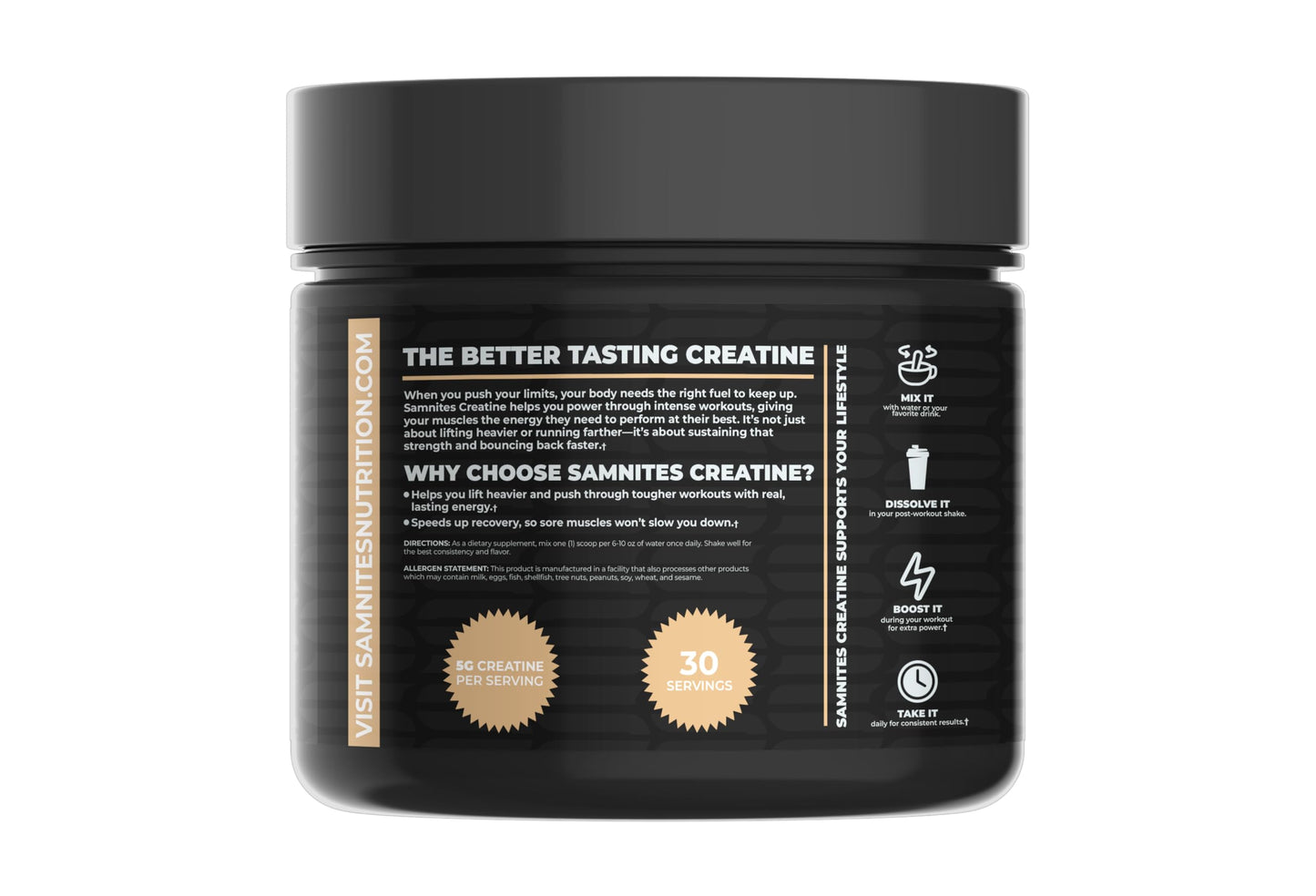 Samnites Nutrition Creatine Monohydrate Powder 20