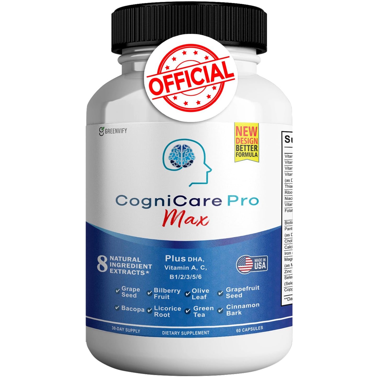 GREENVIFY Cognicare Pro Max Brain Support Supplement Capsule 60 Count