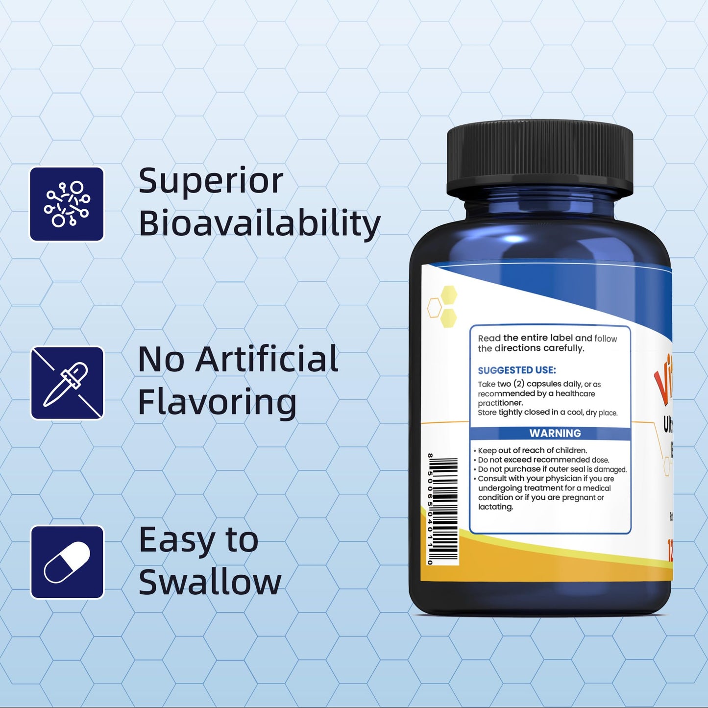 Nutriselect Vitamin B1 Benfotiamine 500mg per Serving, 120 Capsules