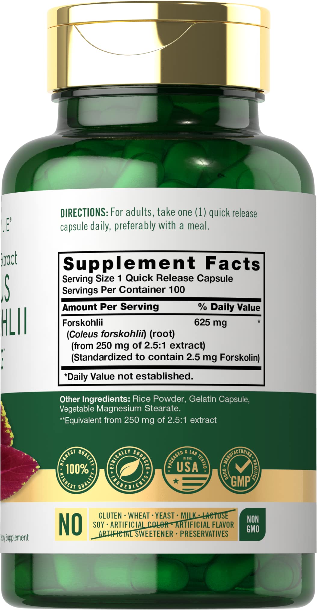 Carlyle Coleus Forskohlii Capsules 100 Count