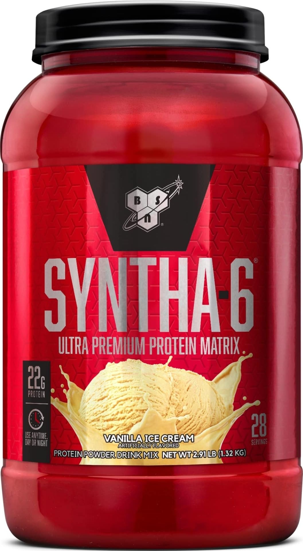 BSN SYNTHA-6 Premium Protein Powder, Vanilla Ice Cream, 28 Servings