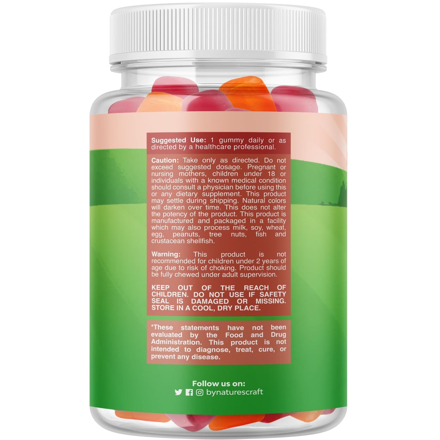 Natures Craft Chewable Vitamin D Gummies for Kids and Toddlers 60 Count