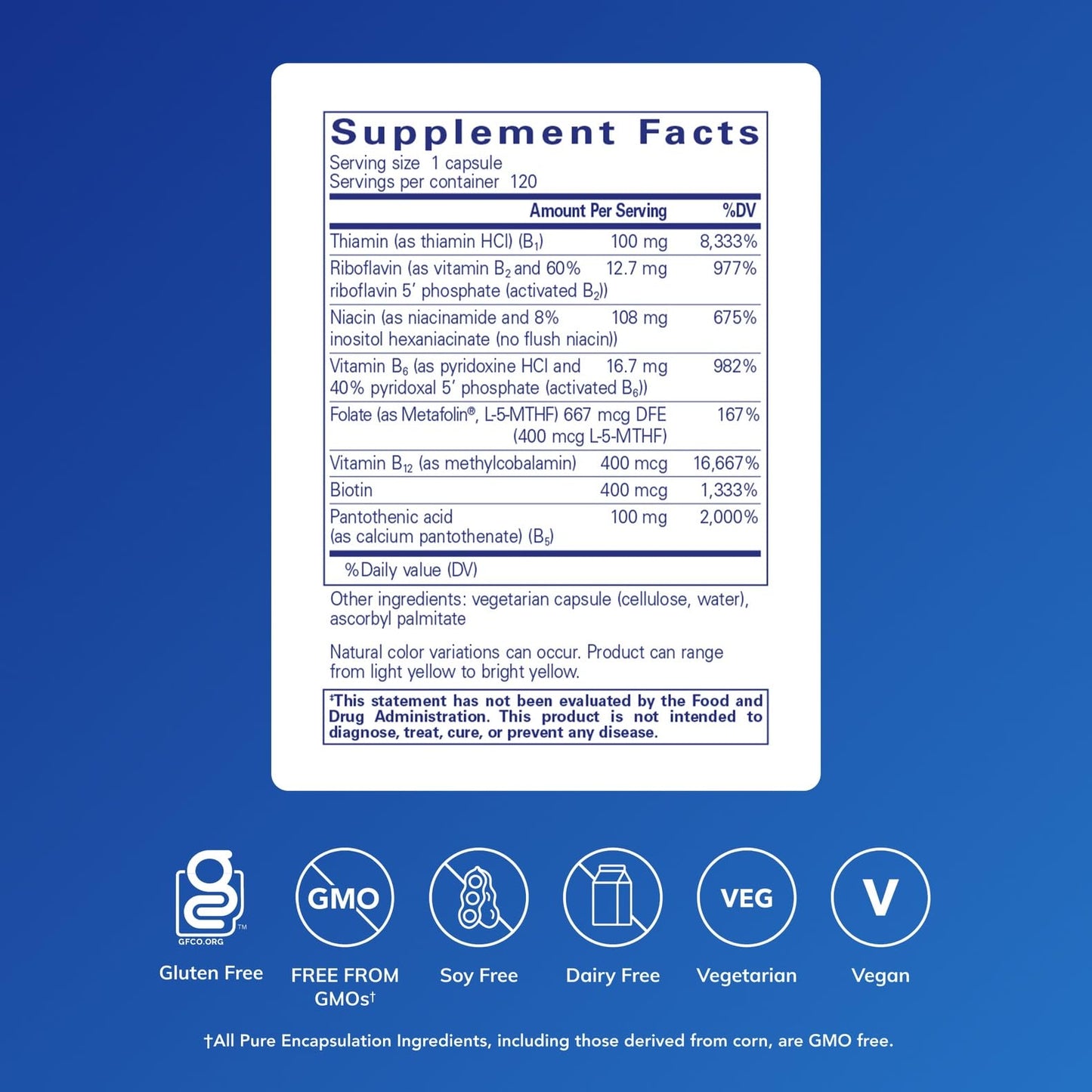 Pure Encapsulations B-Complex Plus Capsule, 120 Count