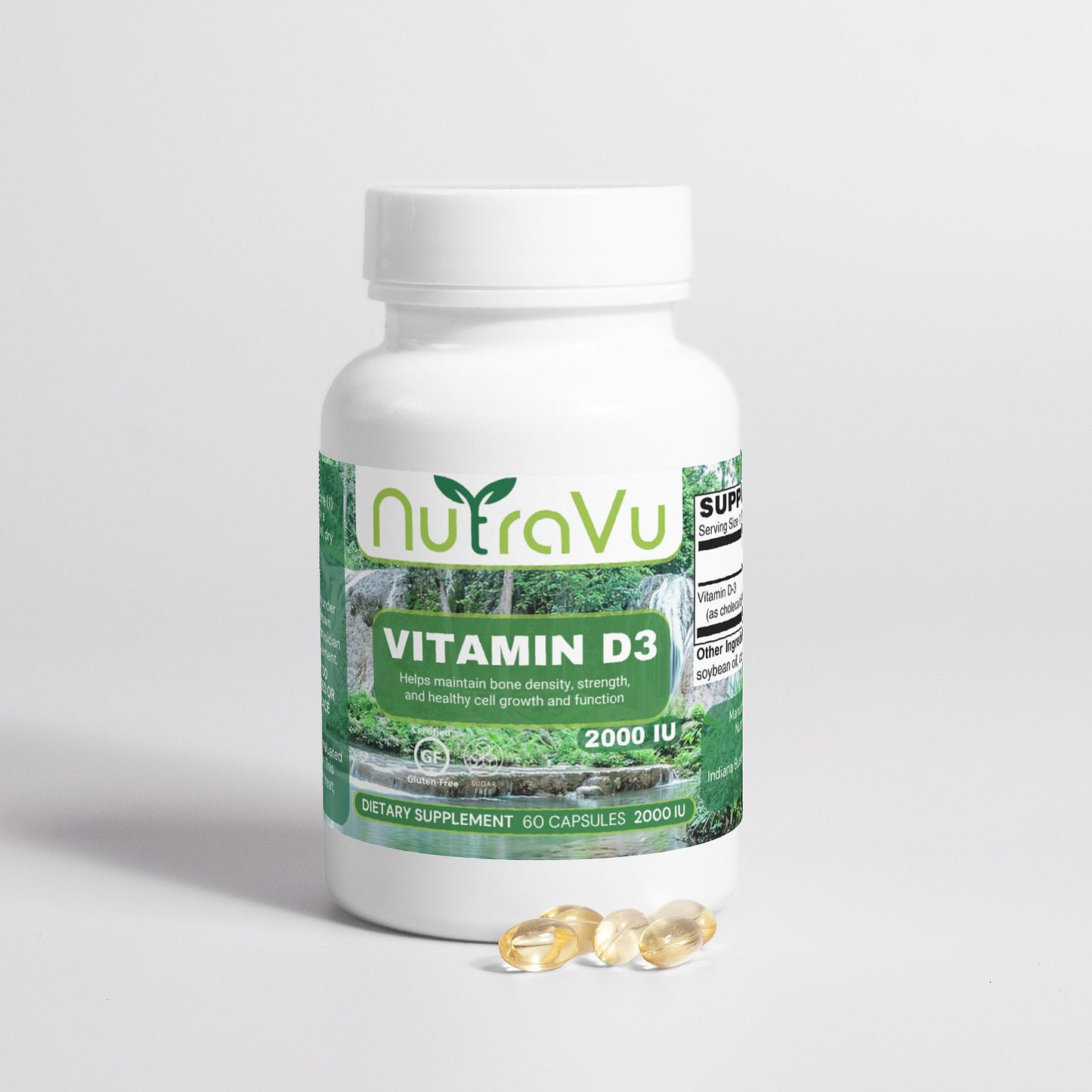 NutraVu Vitamin D3 2000 IU Softgels, 100 Count
