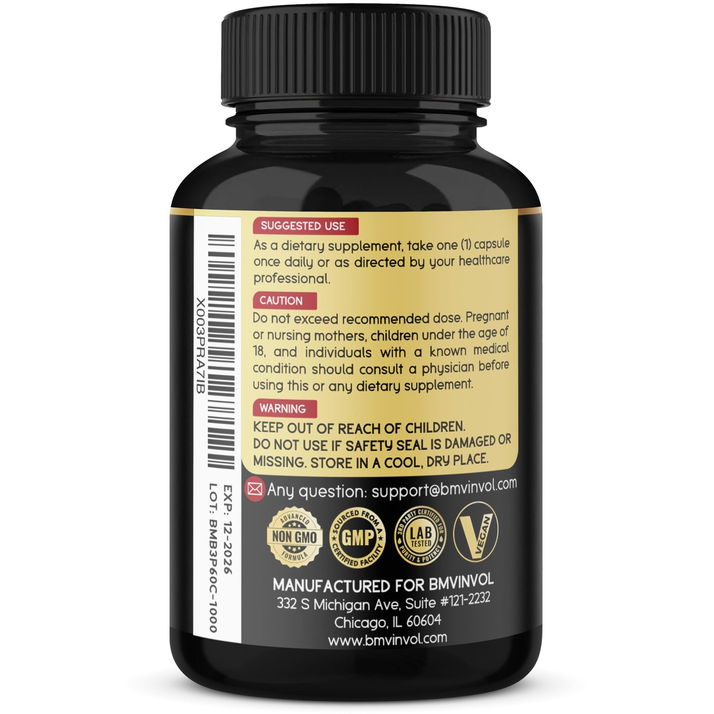 BMVINVOL Berberine Supplement Plus Ceylon Cinnamon, Milk Thistle, Turmeric, Artichoke Leaf, Black Pepper, 180 Capsules