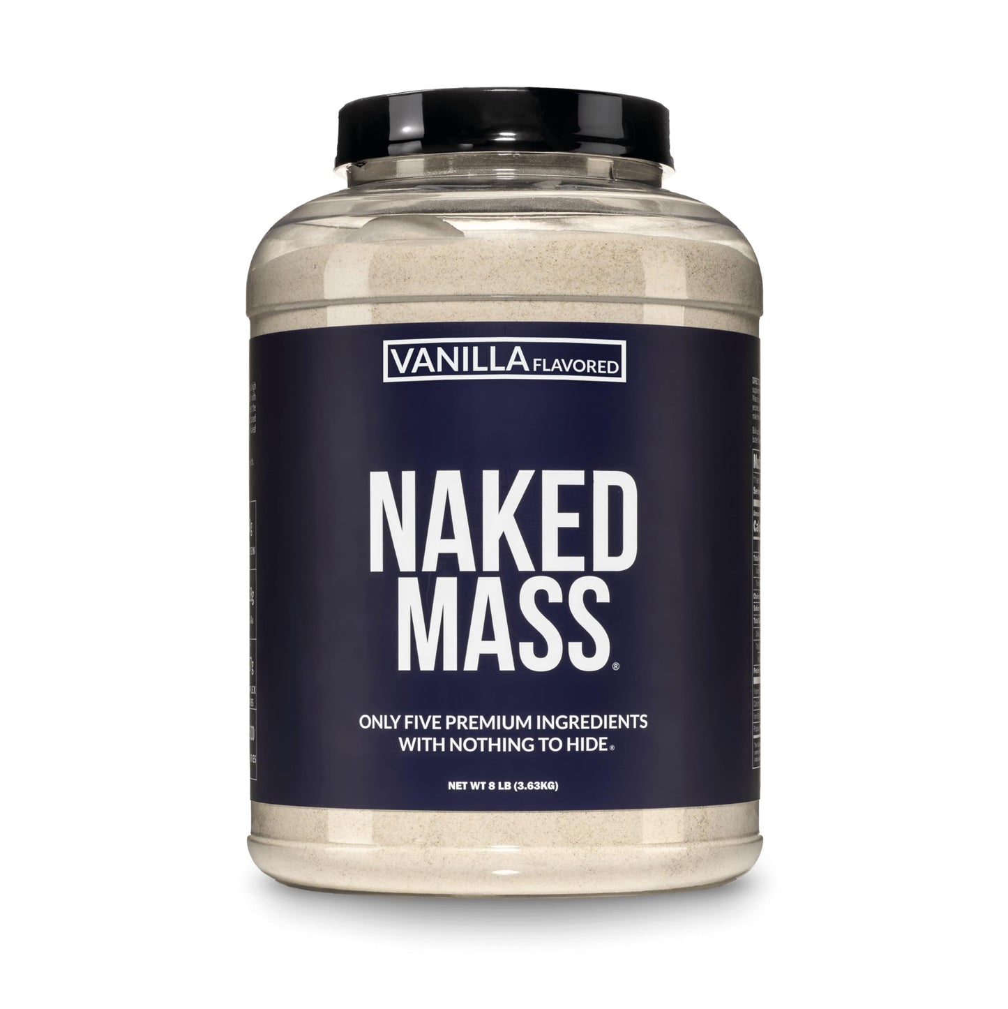 NAKED Vanilla Mass All Natural Vanilla Weight Gainer Protein Powder, 8 lb, 128 Servings