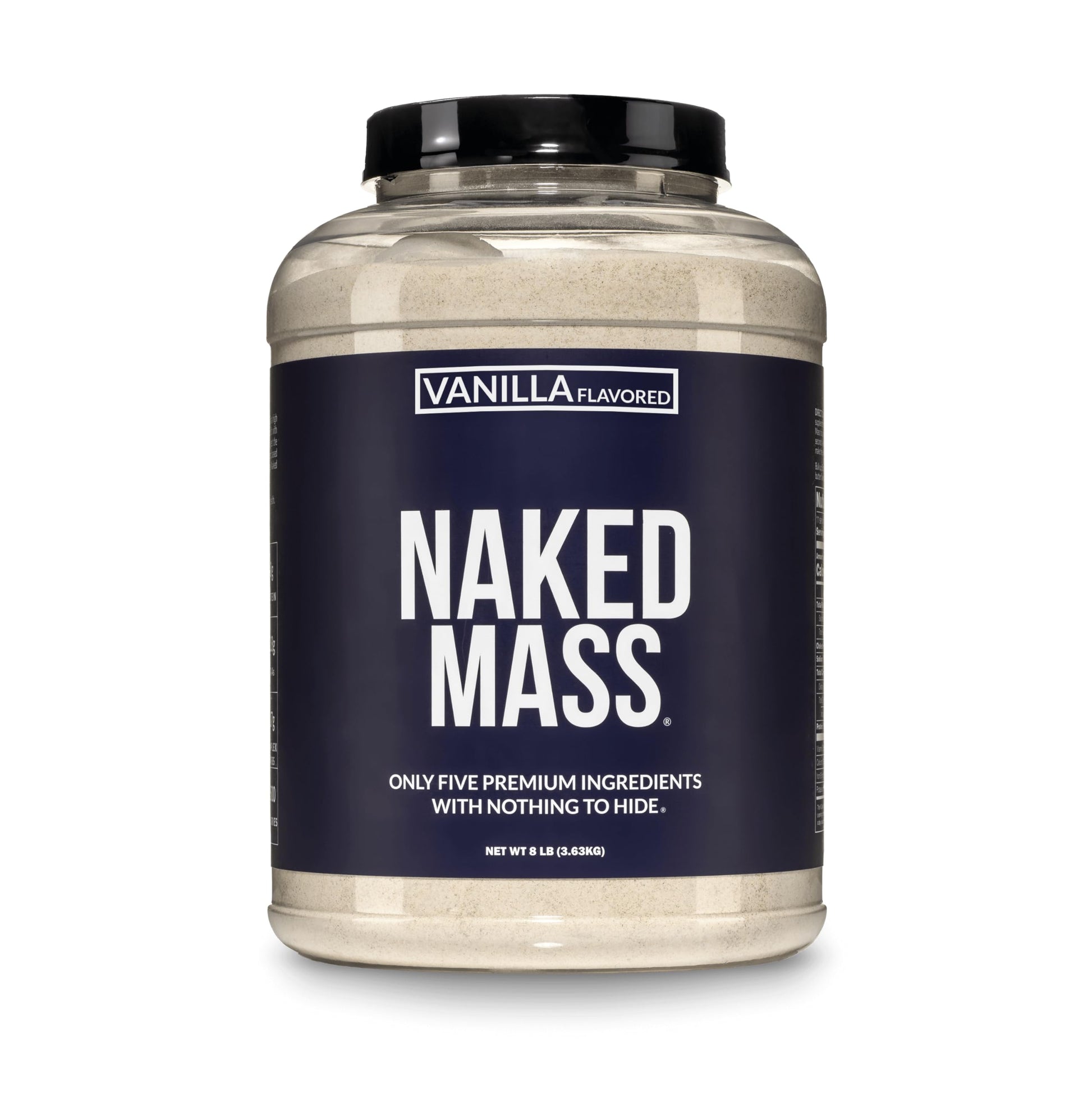 NAKED Vanilla Mass All Natural Vanilla Weight Gainer Protein Powder, 8 lb, 128 Servings