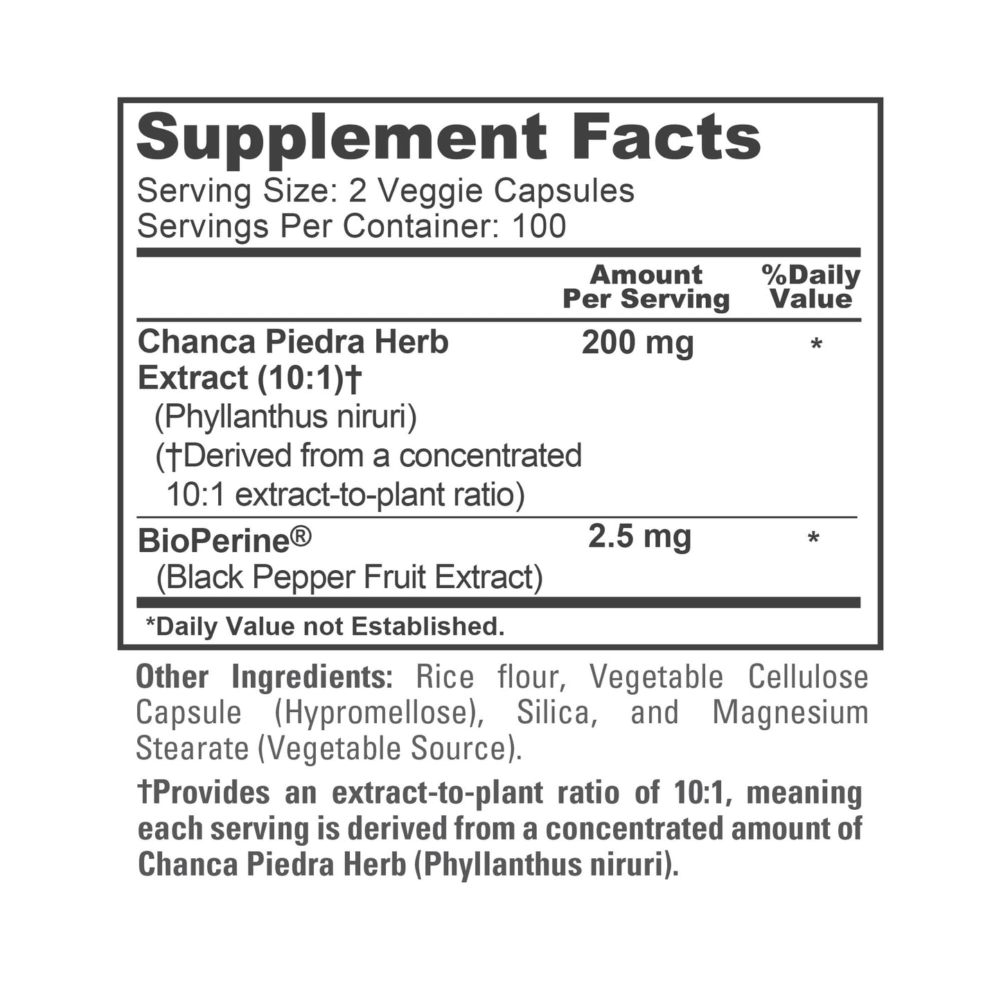 NusaPure Chanca Piedra 200 Veg Capsules
