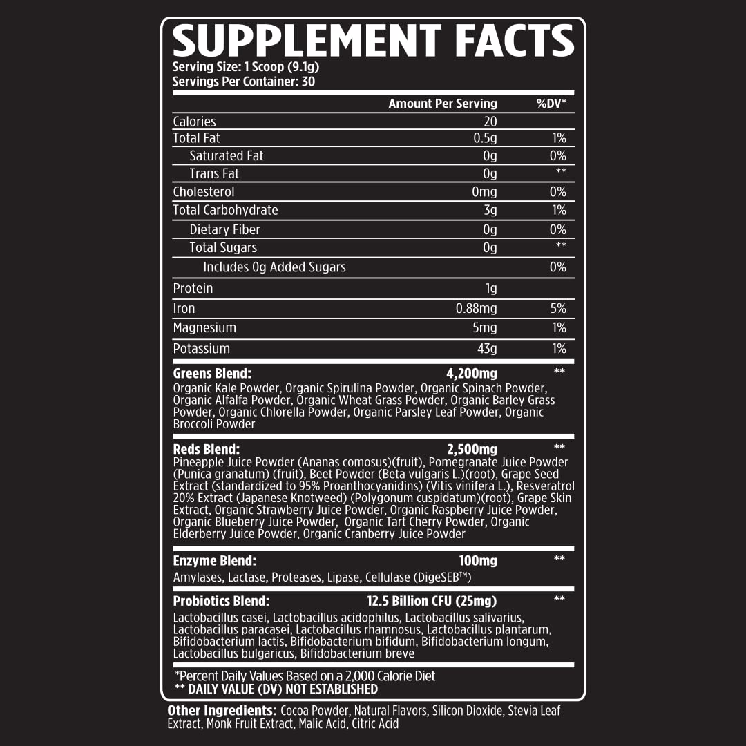 VMI Sports Greens + Reds Advanced Superfood Immunity and Gut Health Powder 8.68 oz