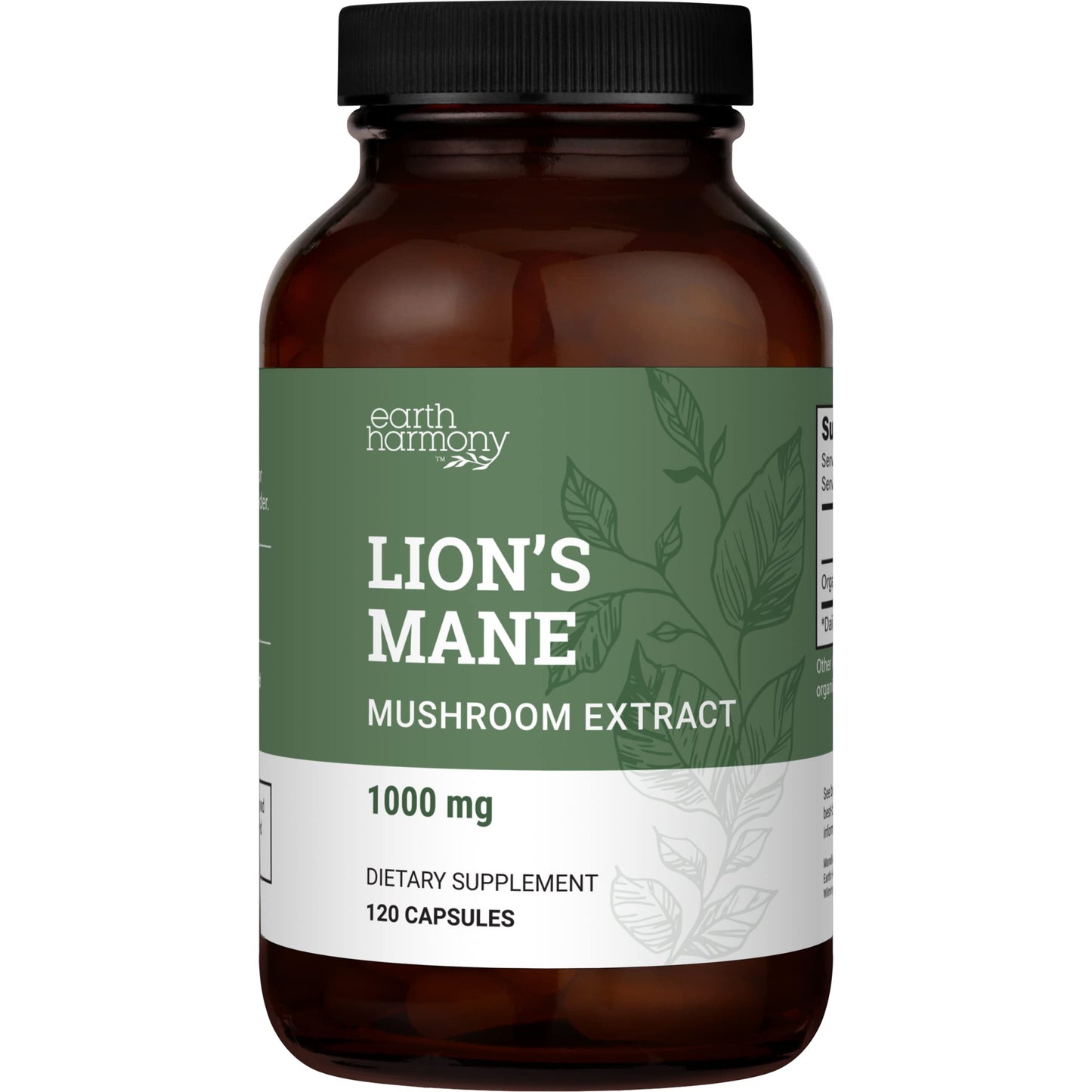 Earth Harmony Naturals Lions Mane Supplement 120 Capsules