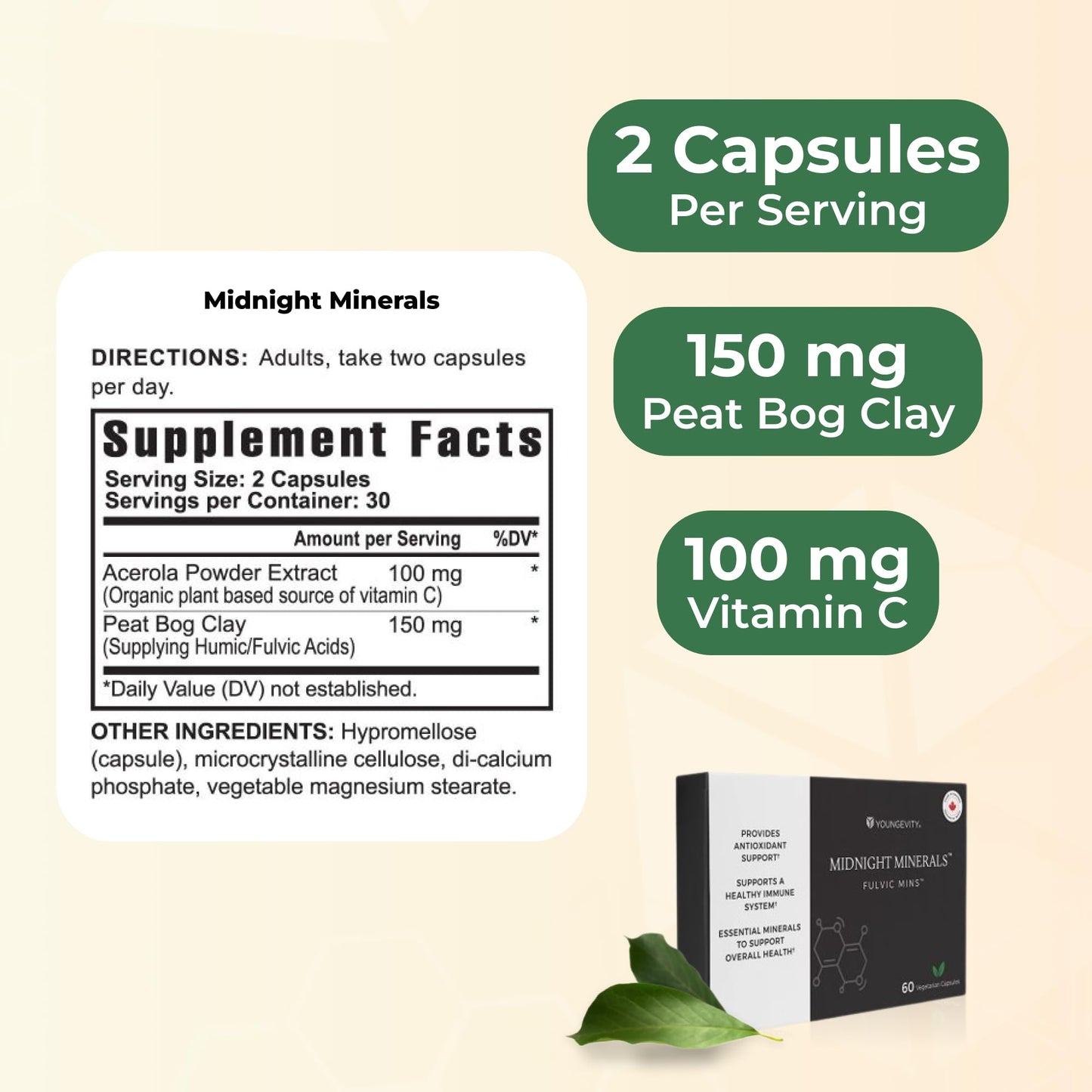 Youngevity Midnight Minerals Fulvic Mins Capsule 60 Count