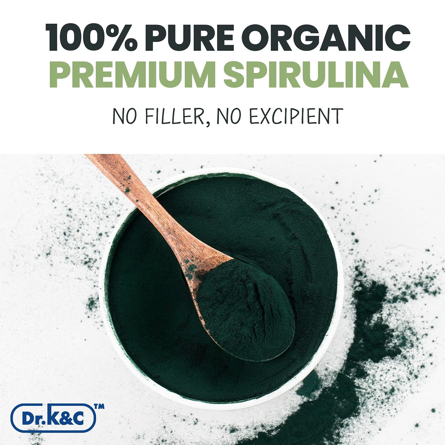 Dr.K&C Organic Spirulina Superfood Supplement Capsules 120