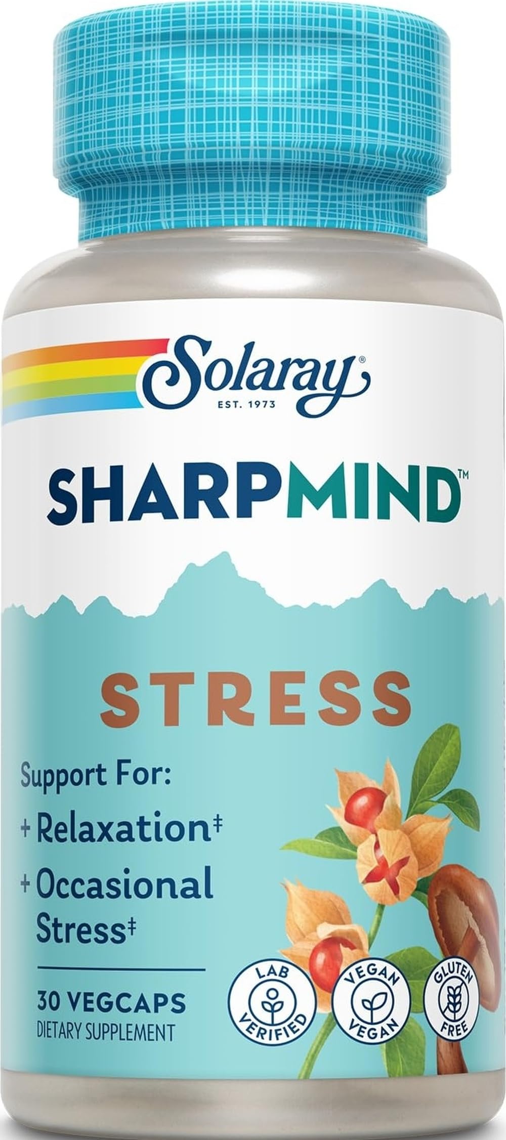Solaray SharpMind Stress Nootropic Mood Support Supplement Capsule 30