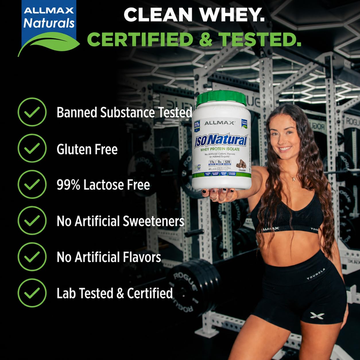 ALLMAX ISONATURAL Protein Isolate Powder, Chocolate, 32 Servings