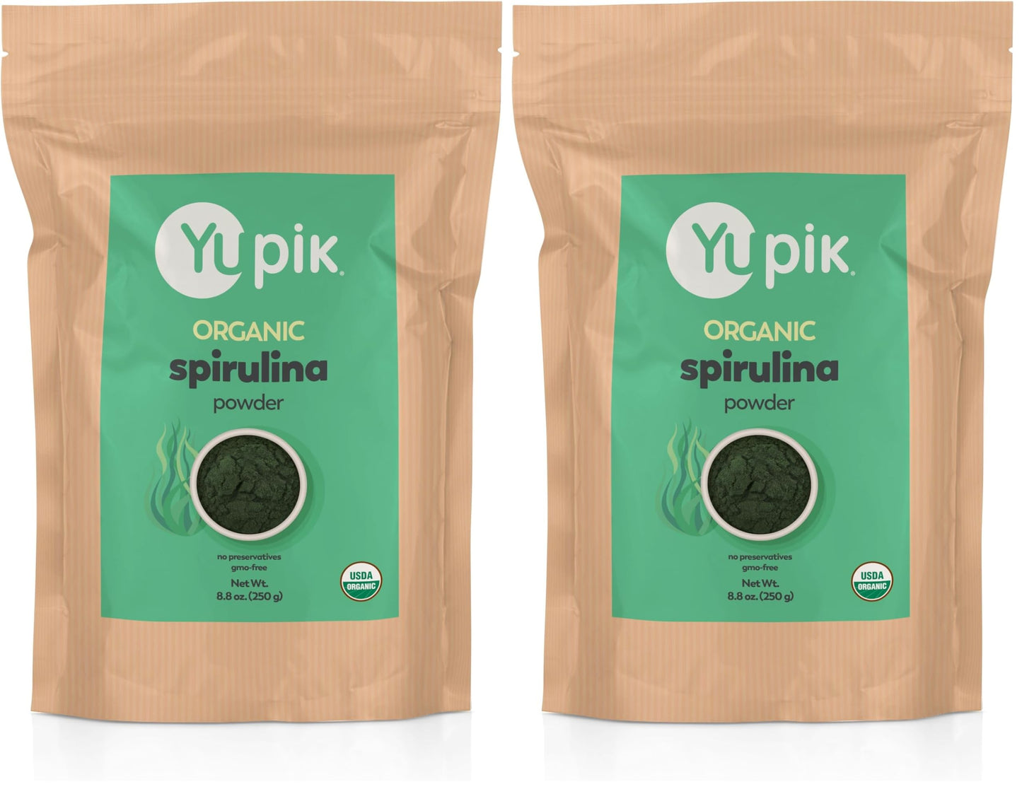 Yupik Organic Spirulina Powder 17.6 oz (Pack of 2)