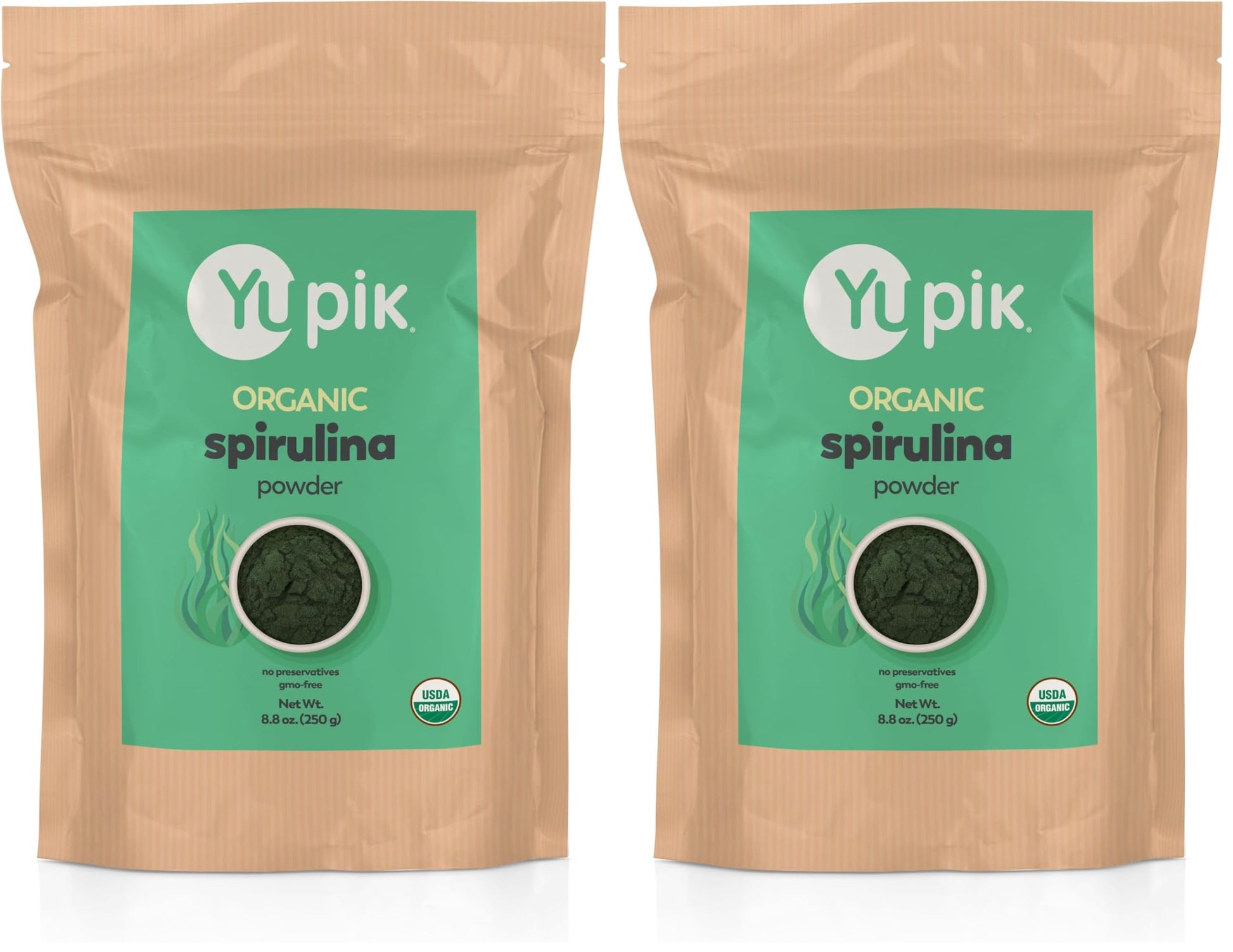 Yupik Organic Spirulina Powder 17.6 oz (Pack of 2)