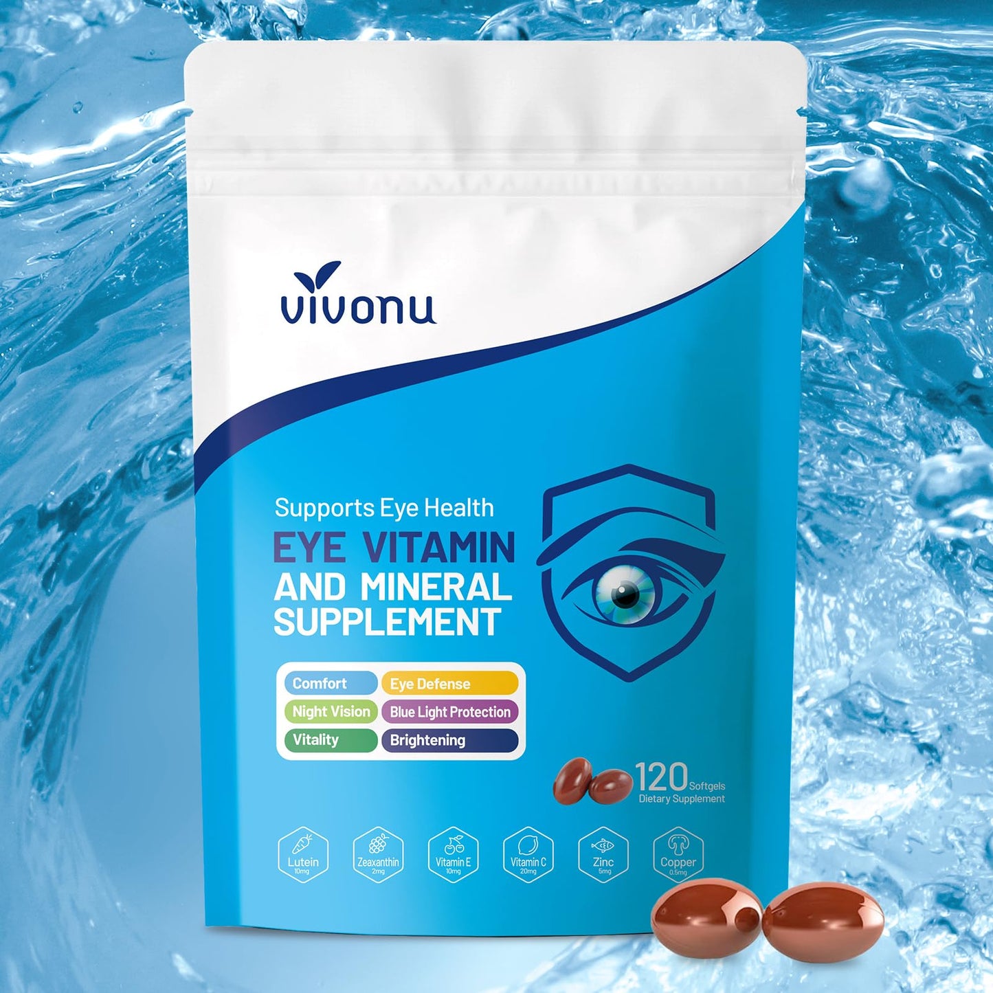 VivoNu Lutein Eye Vitamins Softgel 1 Count