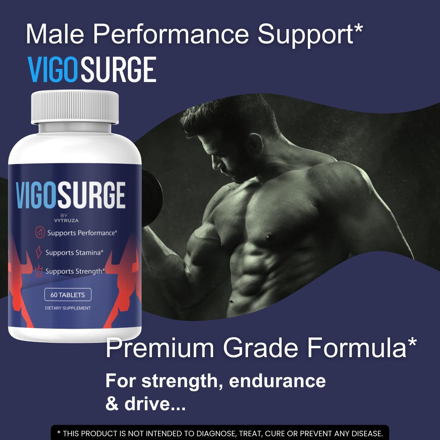 VYTRUZA Vigosurge Tablets for Men, Strength and Stamina Support, Advanced Formula, 180 Tablets
