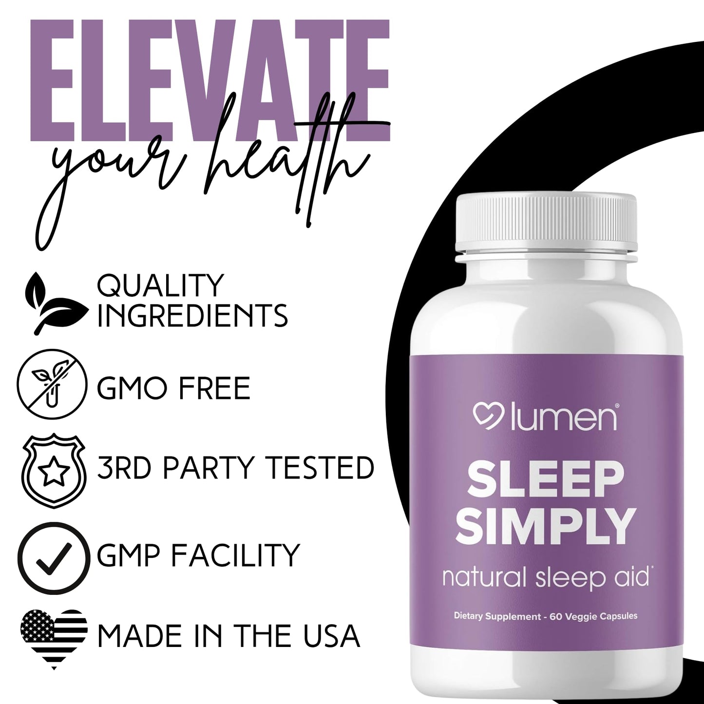 Lumen Naturals Sleep Simply with Melatonin and Magnesium Capsules, 60 Count