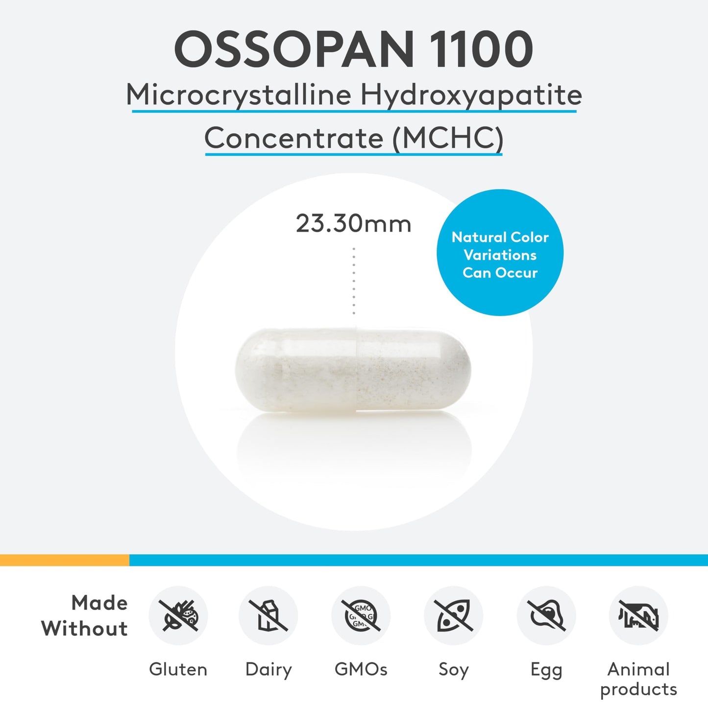 XYMOGEN Ossopan 1100 MCHC Bone Matrix Formula - Bone Metabolism & Skeletal Support, 120 Capsules